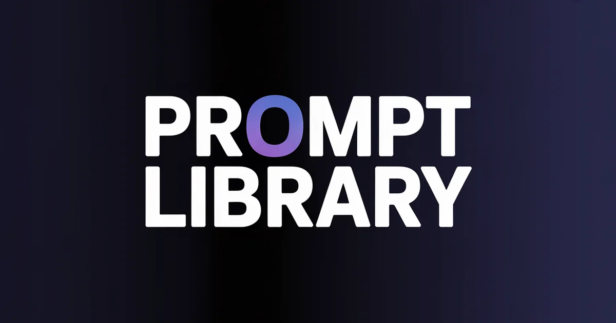 AI Influencer Prompt Library hero, bold headline over a grid of matching character portraits on a dark indigo gradient