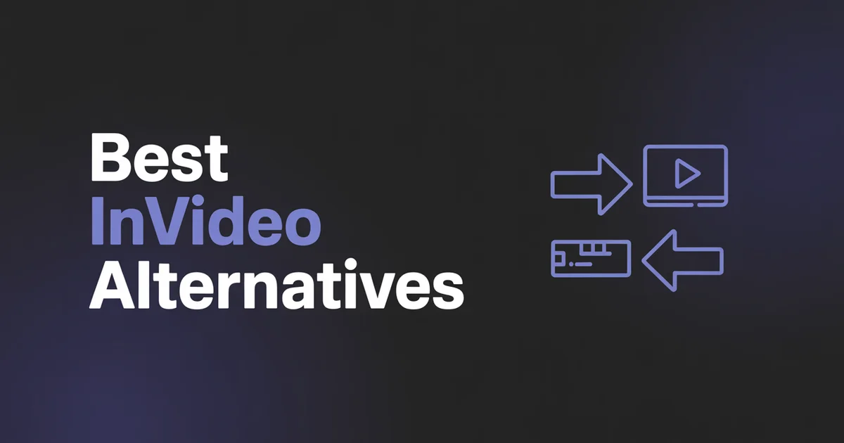 Best InVideo Alternatives 2026, bold headline beside a swap arrows icon on a dark indigo gradient