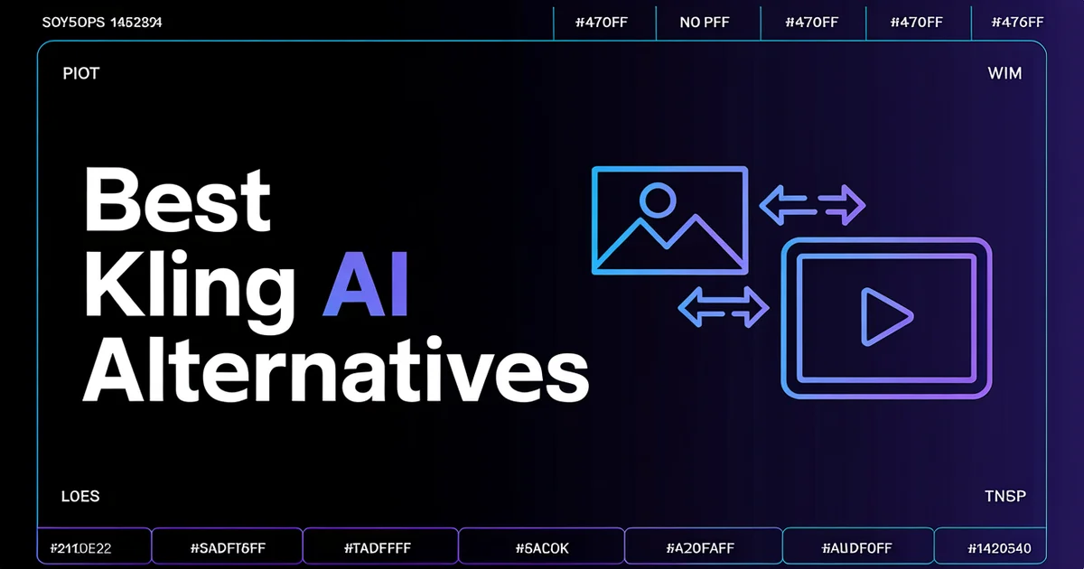Best Kling AI Alternatives 2026, bold headline beside swap arrows icon on a dark indigo gradient background
