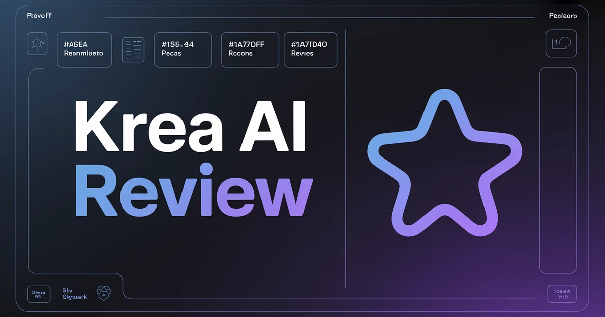 Krea AI review 2026 hero, bold headline over a stack of AI video model logos on a dark indigo canvas gradient