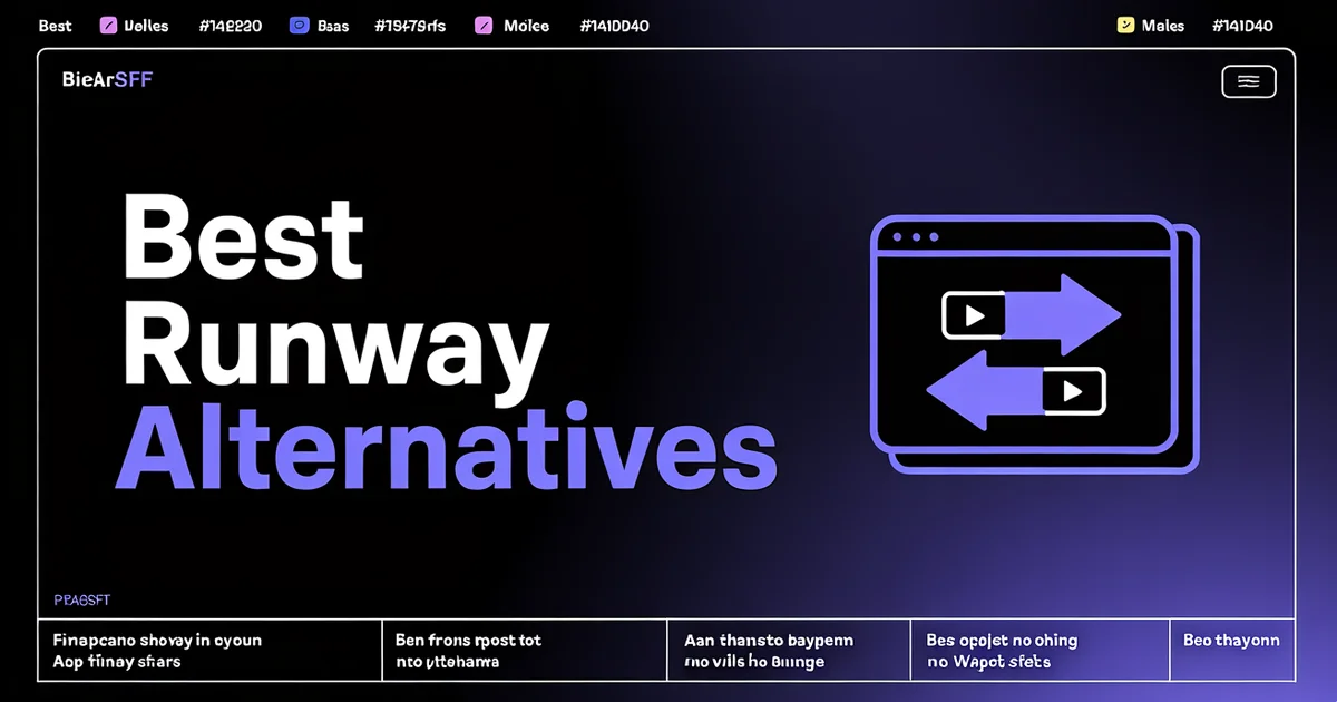 Best Runway Alternatives 2026, bold headline beside a swap arrows icon on a dark indigo gradient