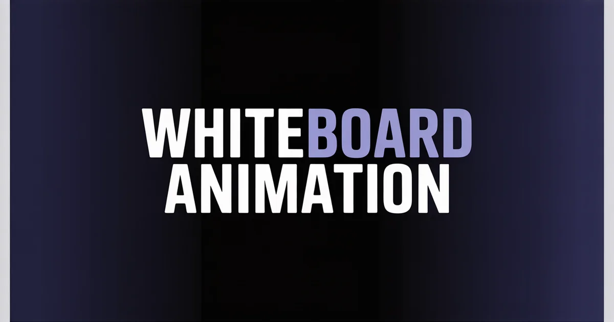 Best Whiteboard Animation Software 2026, bold headline over sketch-style hand-drawn icons on a dark indigo gradient