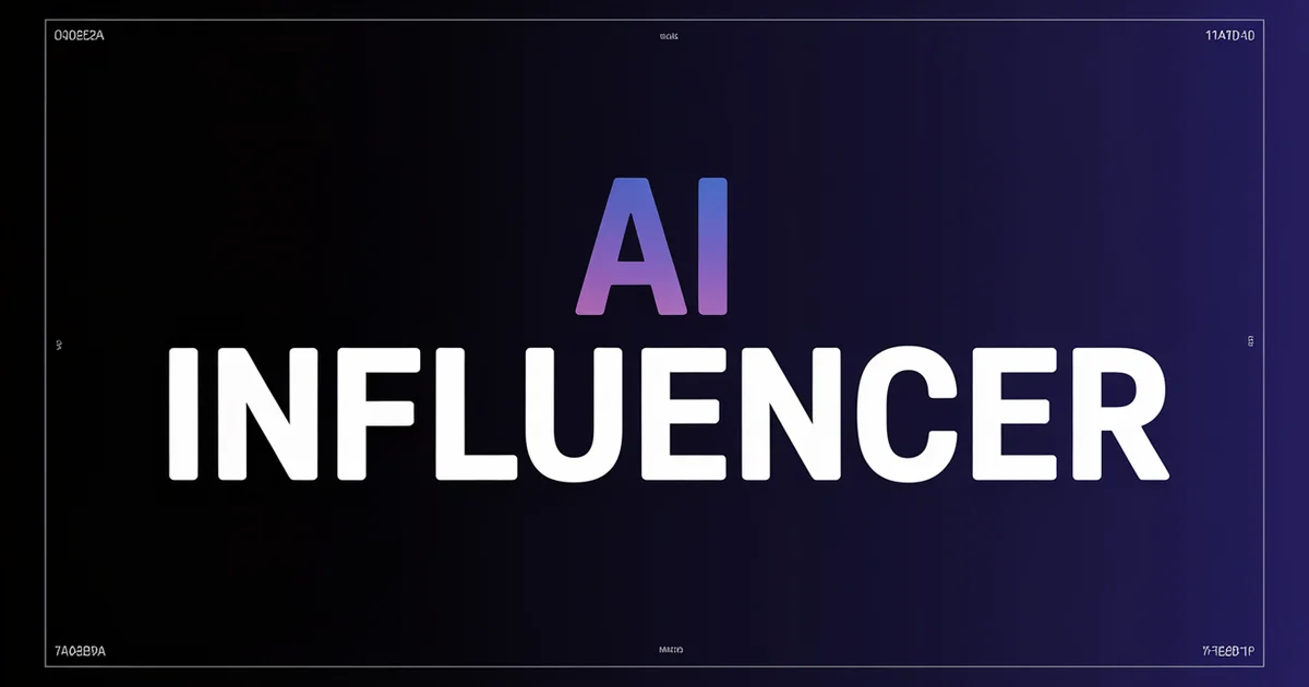 How to Create an AI Influencer 2026, bold headline beside a repeating character-portrait icon on a dark indigo gradient