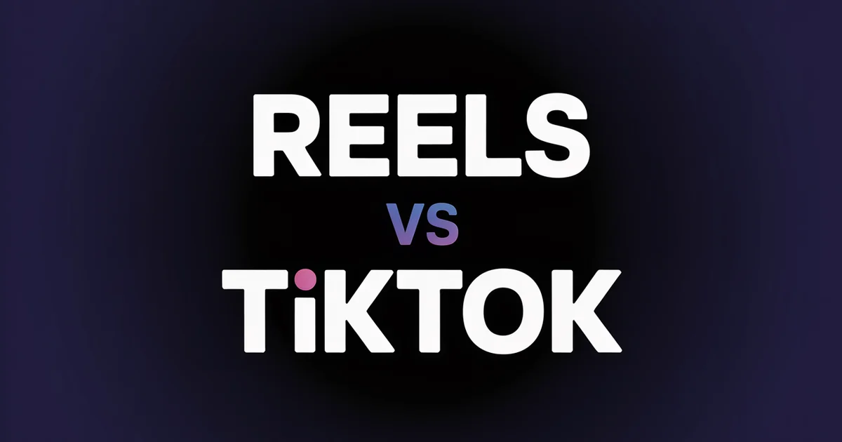 Instagram vs TikTok headline for AI creators, split-panel design on dark indigo gradient background